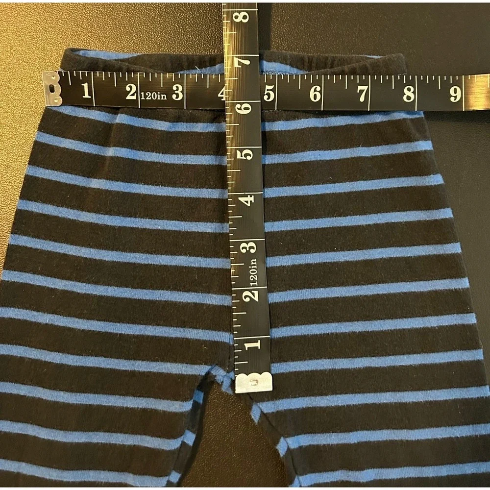 Blue and Black Striped Pajama Pants Ribbed Cuff Sleep Bottoms Kids Size 2T 1506